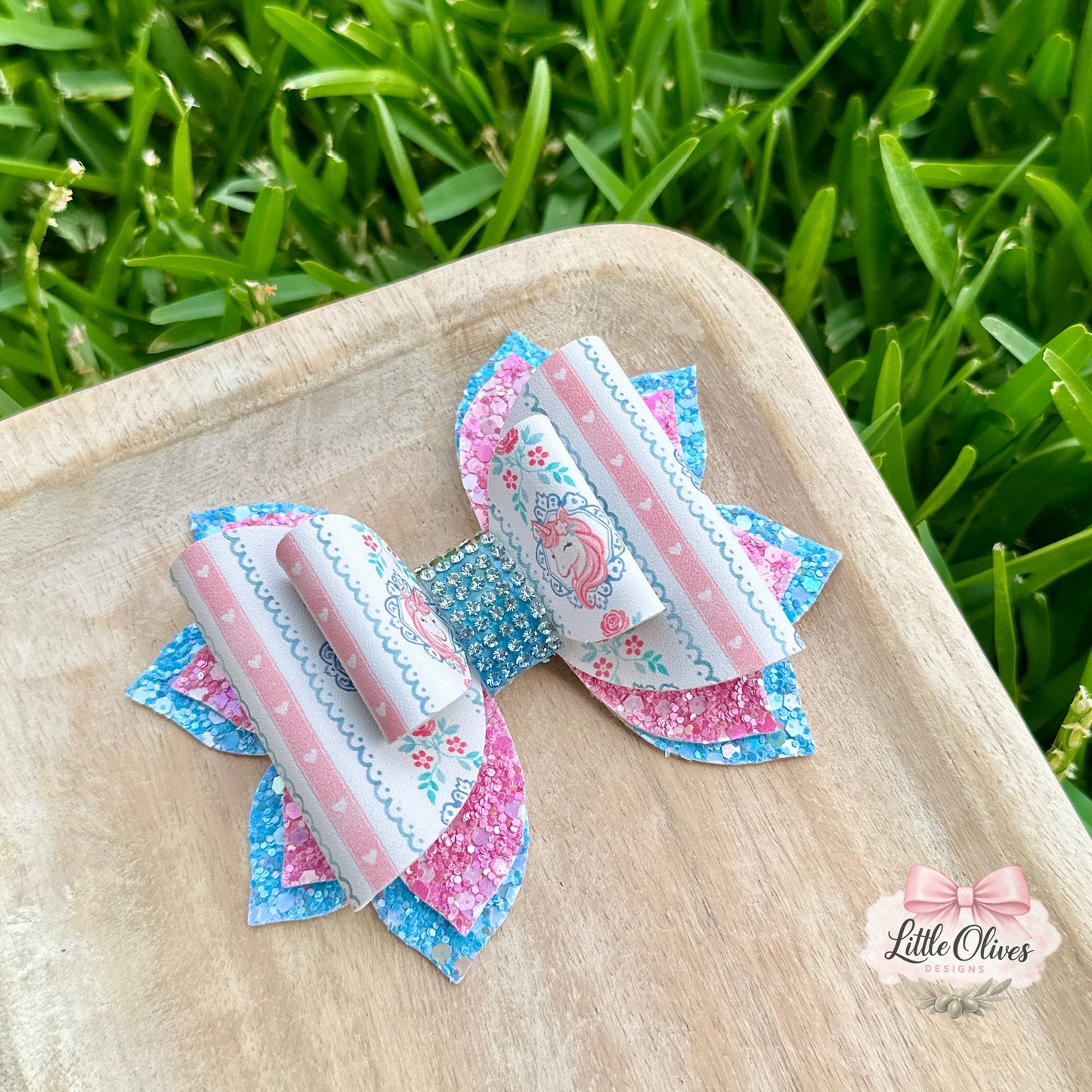 ENCHANTED UNICORN STRIPE BOW