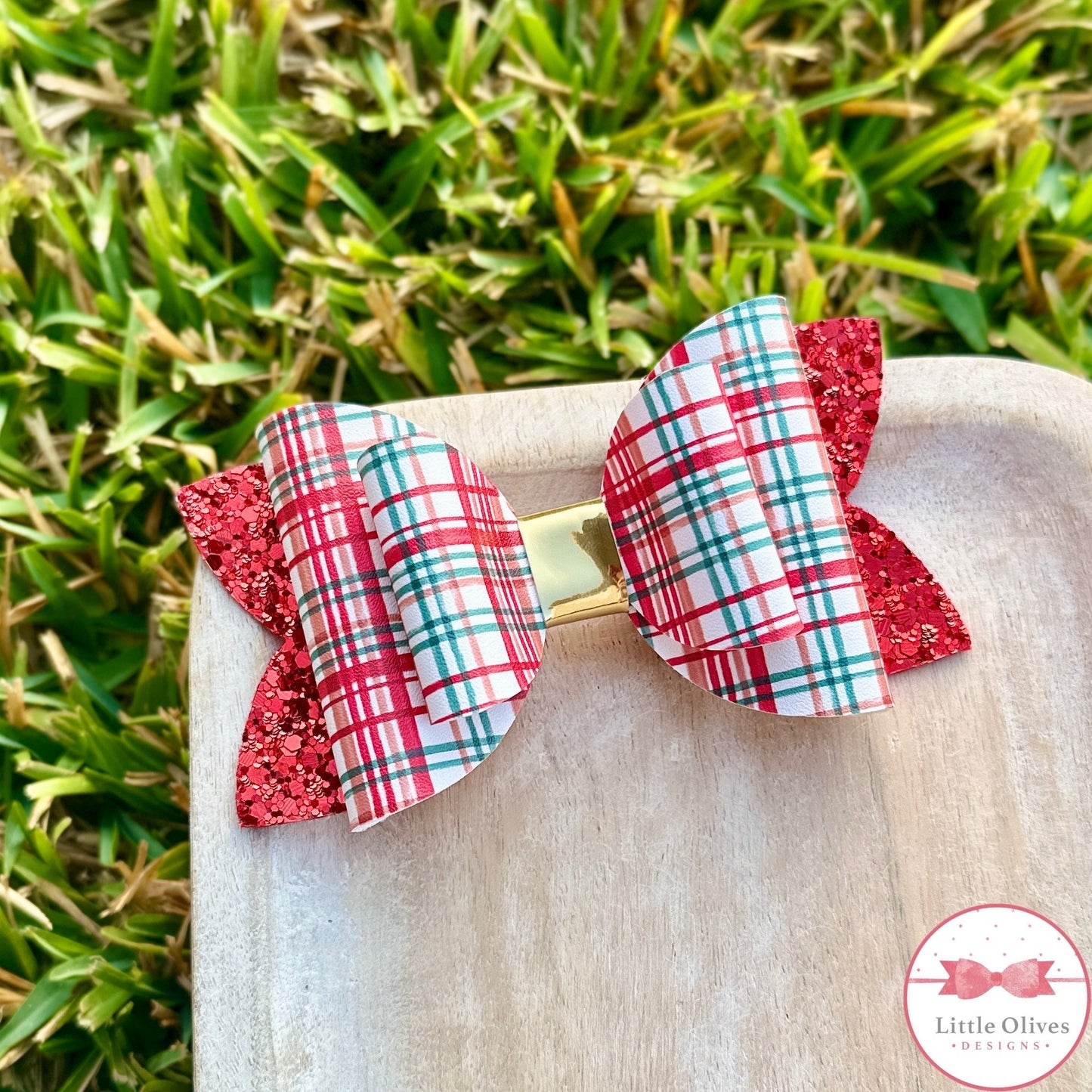 RED PLAID CHRISTMAS BOW