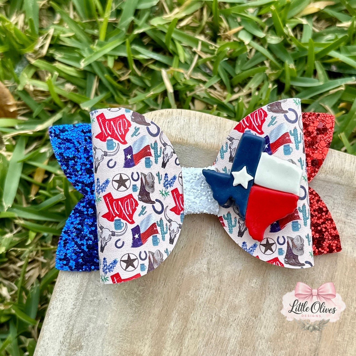 TX FLAG CLAY BOW