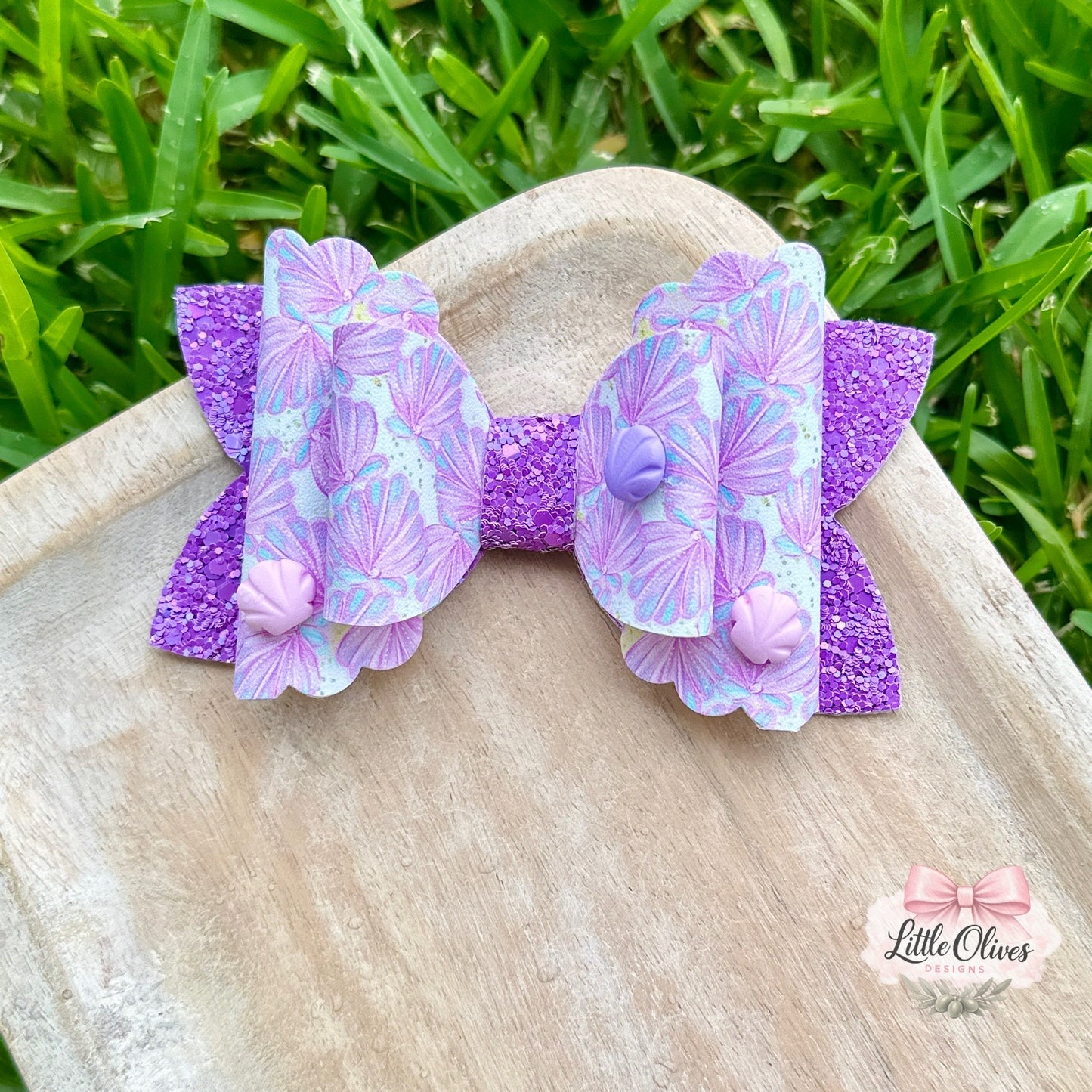 PURPLE SEASHELL BOW