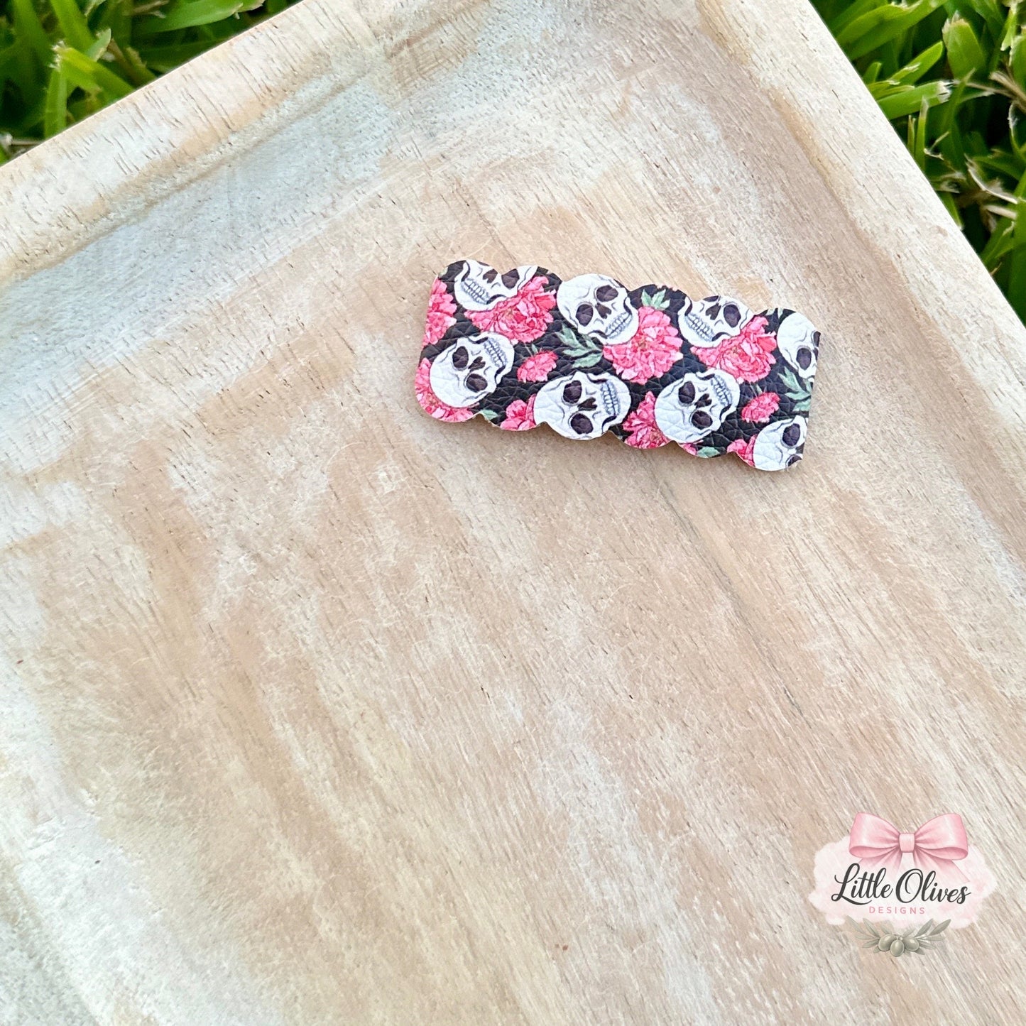 FLORAL SKULL SNAP CLIPS