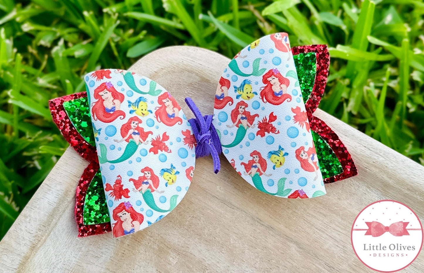 RED HAIR MERMAID BOW