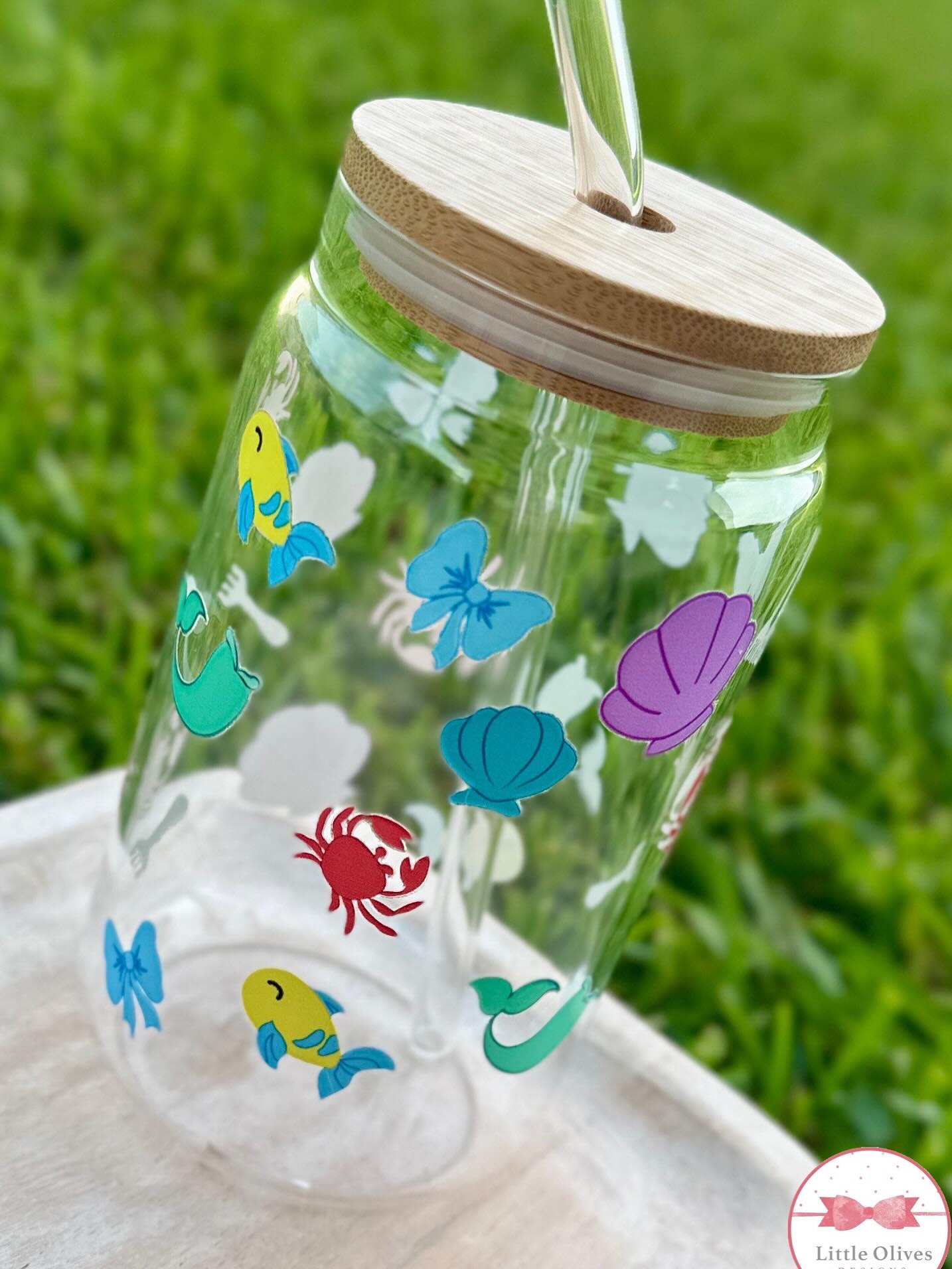 MERMAID PRINCESS GLASS CUP