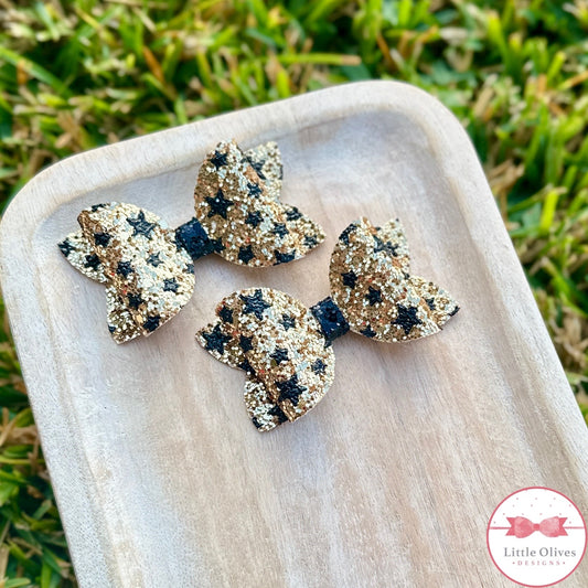 BLACK & GOLD STARS PIGGY SET