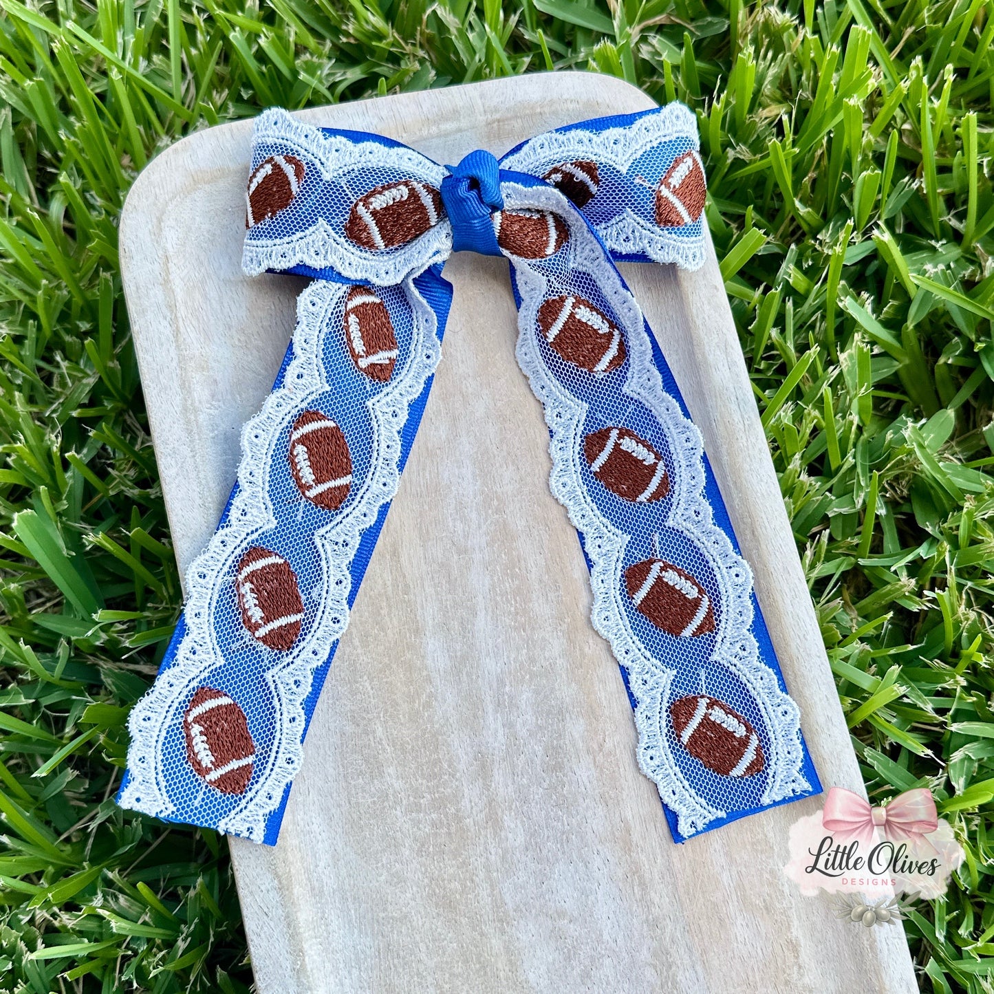 FOOTBALL LACE & RIBBON BOW
