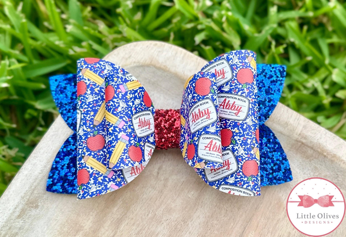 ABBY BLUE COMPOSITION BOOK BOW