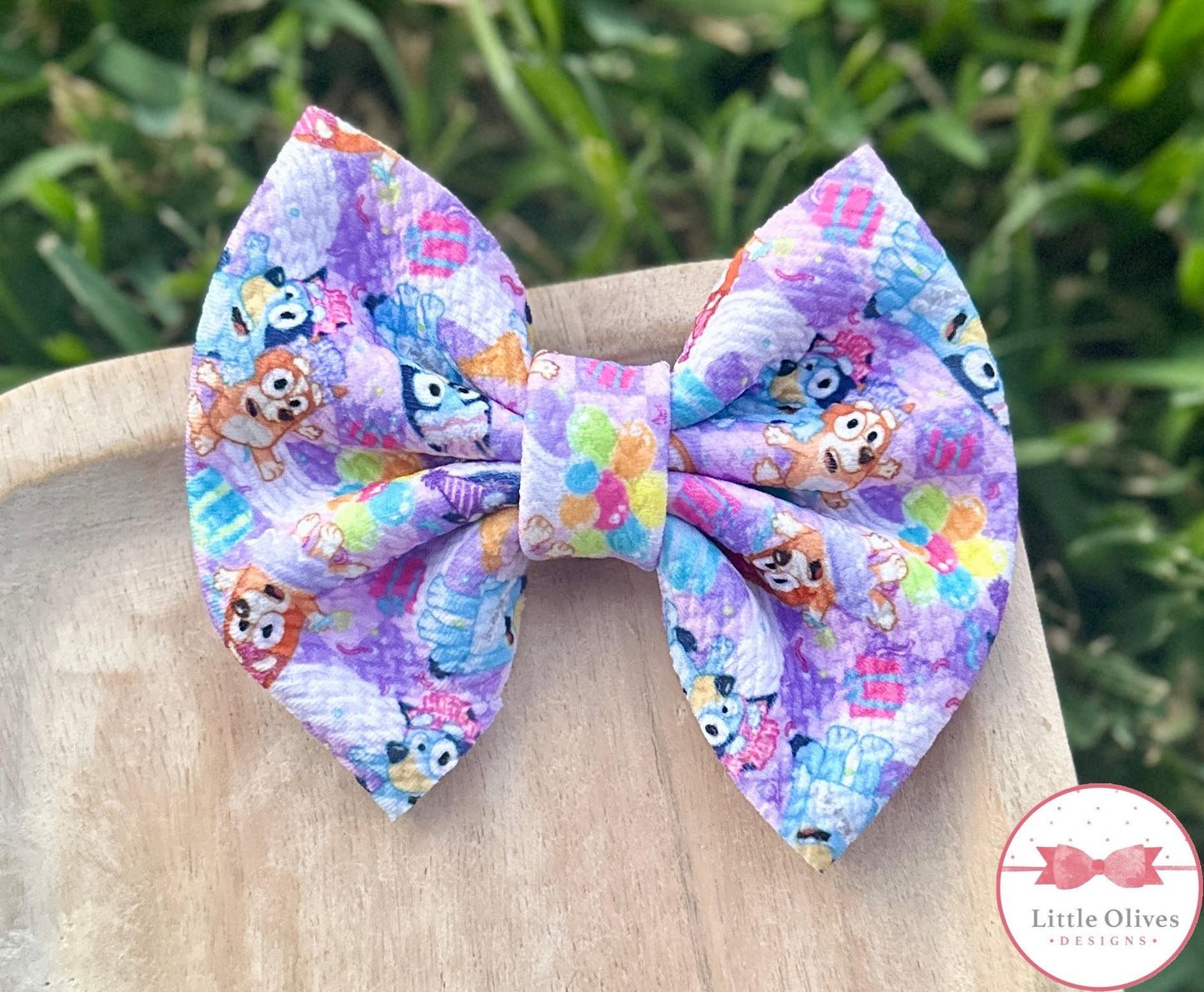 BLUE DOG BIRTHDAY BOW OR SCRUNCHIE