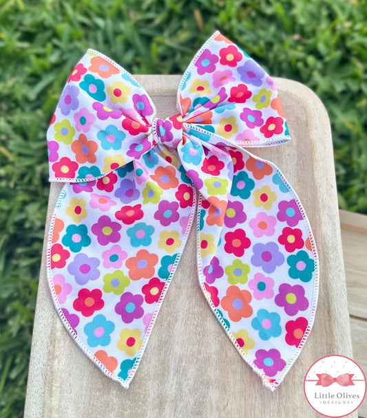 BRIGHT FLOWERS LARGE SOPHIE BOW
