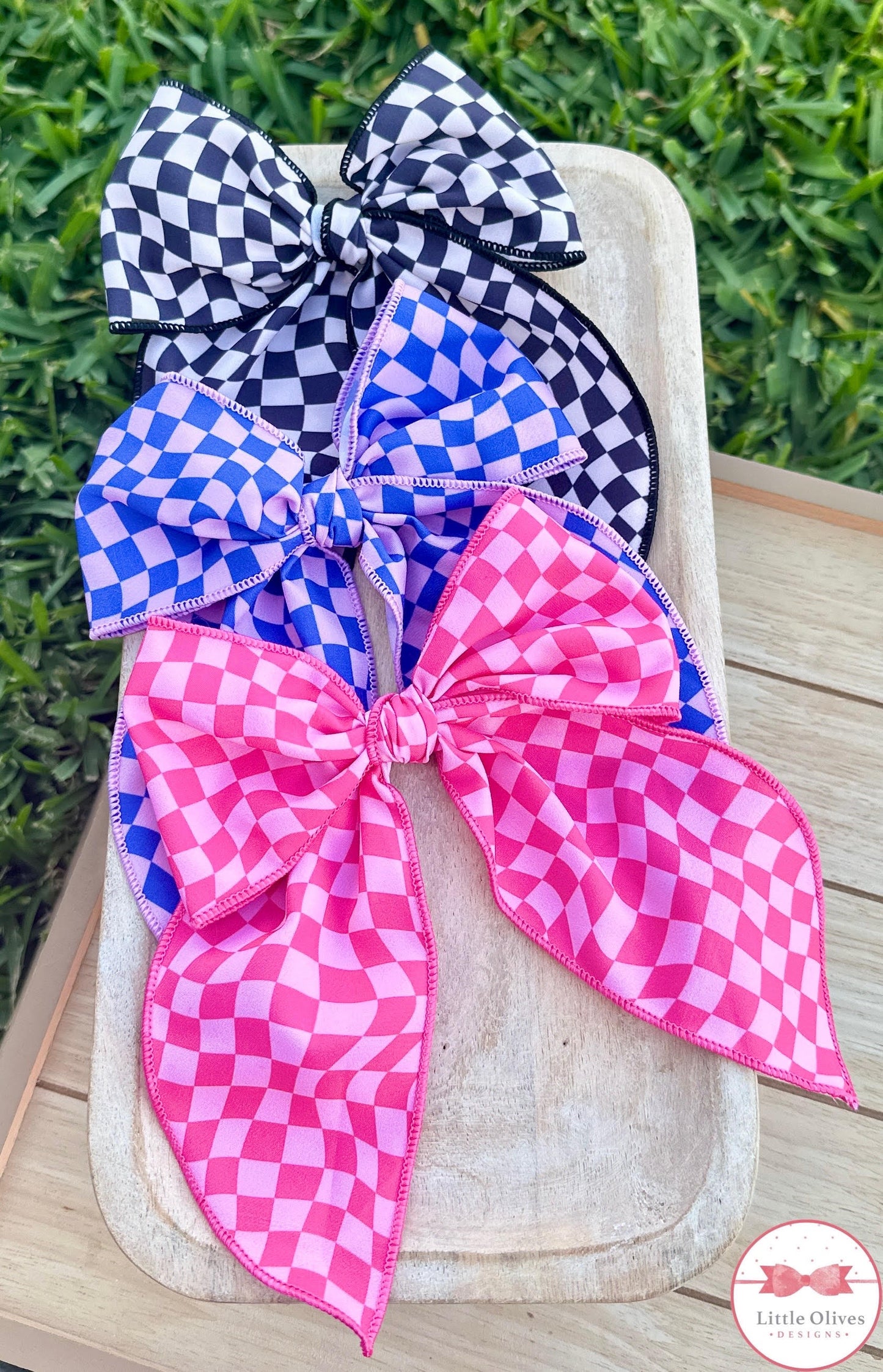 CHECKERED LARGE SOPHIE BOWS