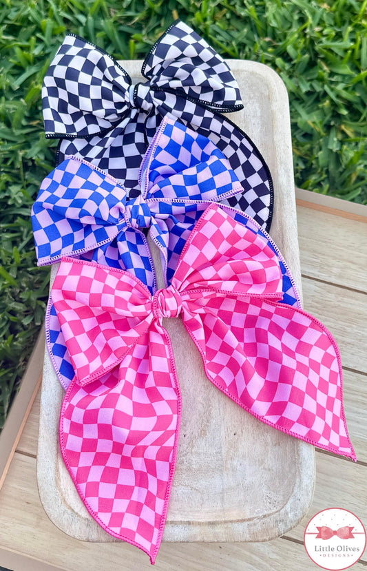 CHECKERED LARGE SOPHIE BOWS