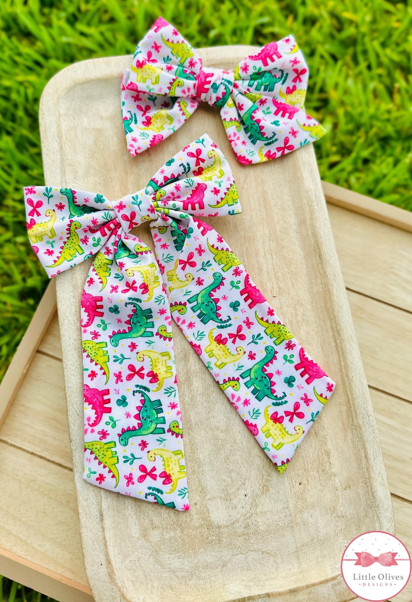 GIRLY DINOS SMALL OR LONG SOPHIE BOW