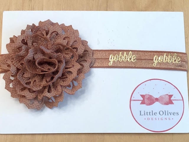 Gobble headband - light brown - tan gobble gobble headband