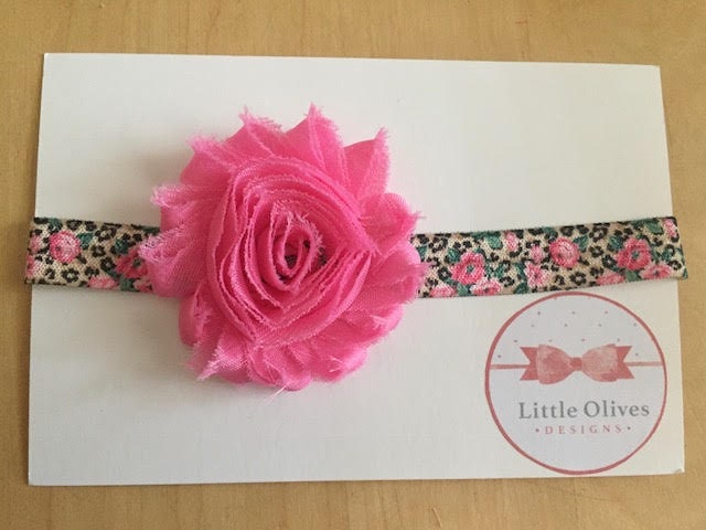 leopard flower headband