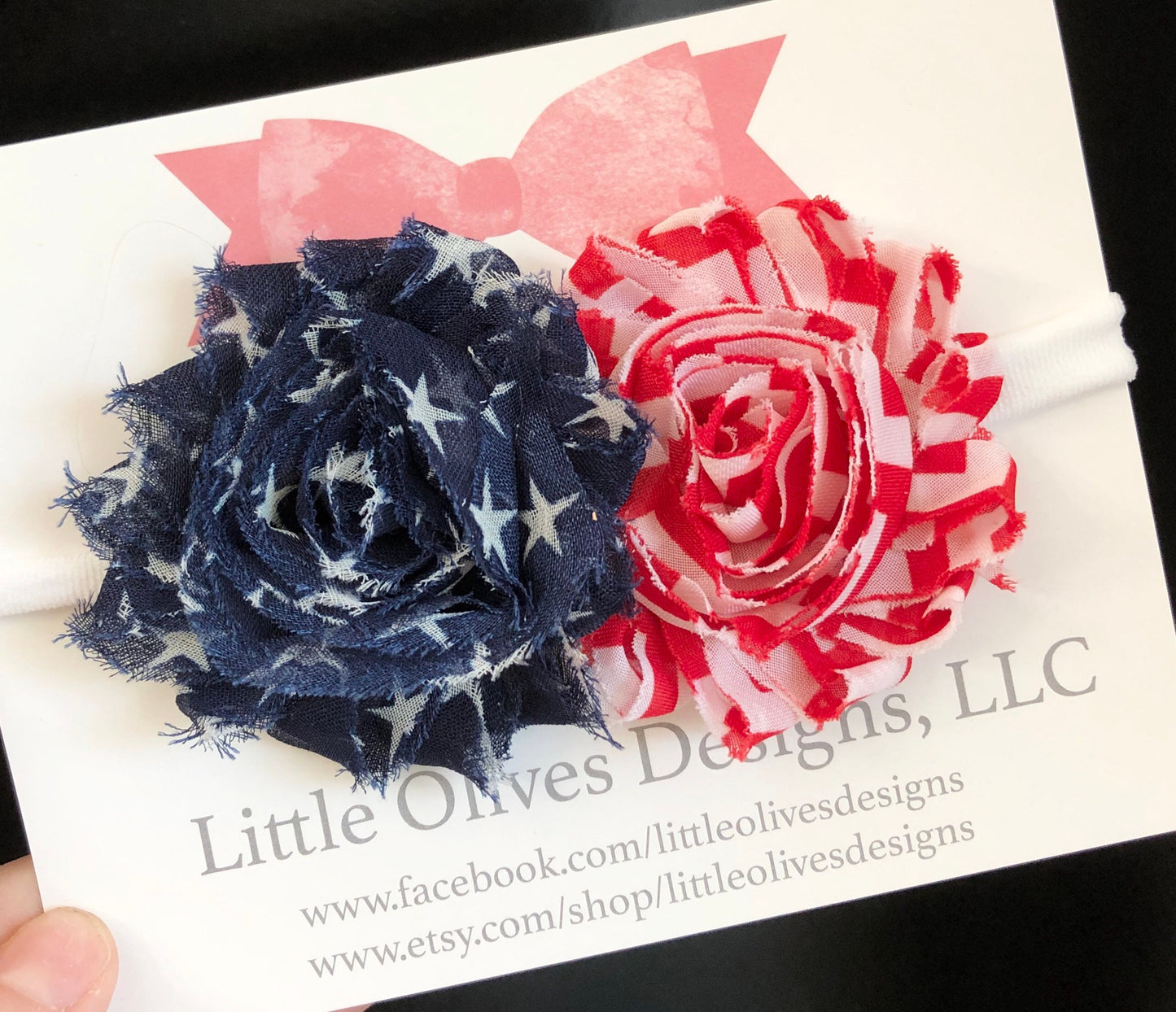 Stars and Stripes flower nylon headband