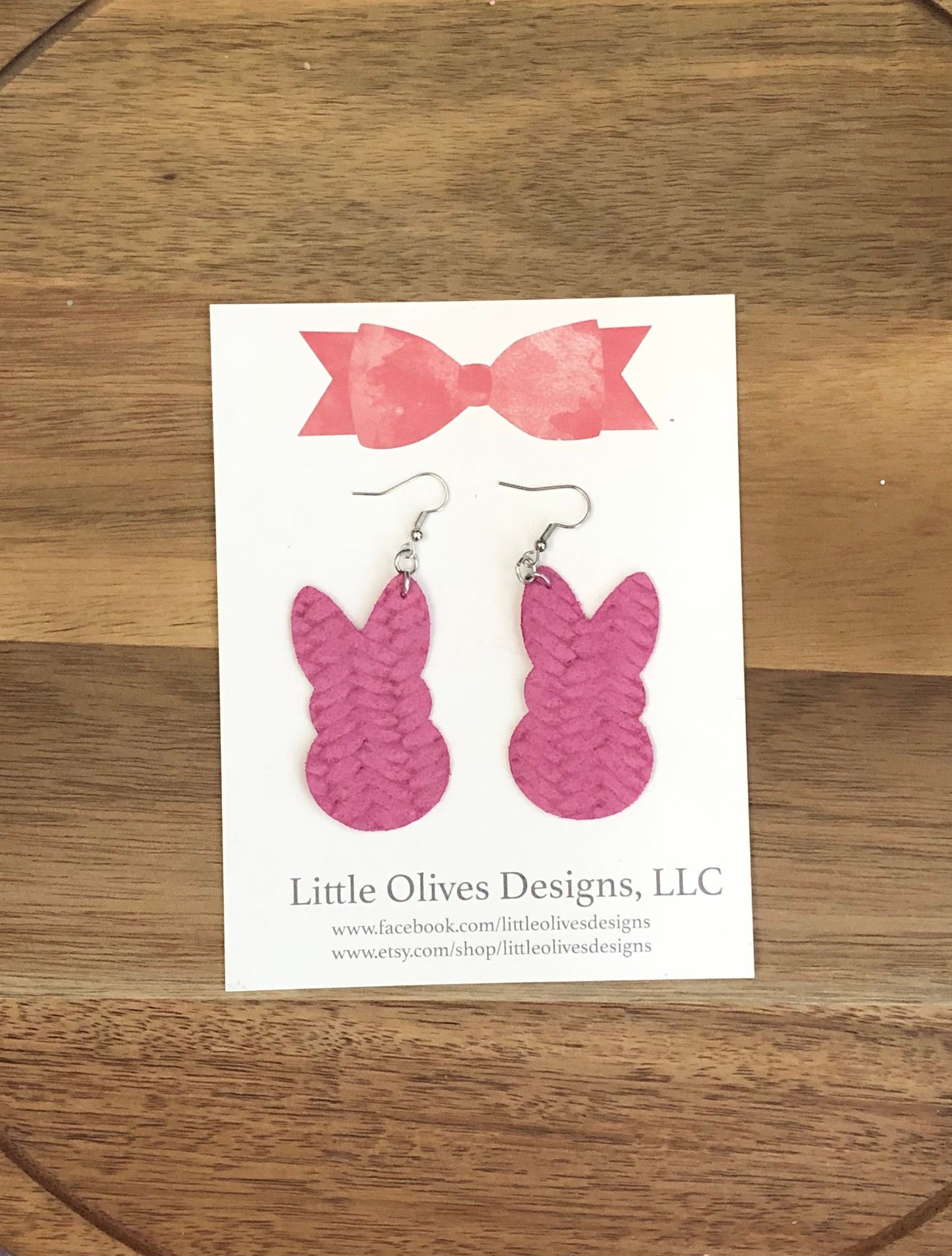 Bunny genuine leather earrings