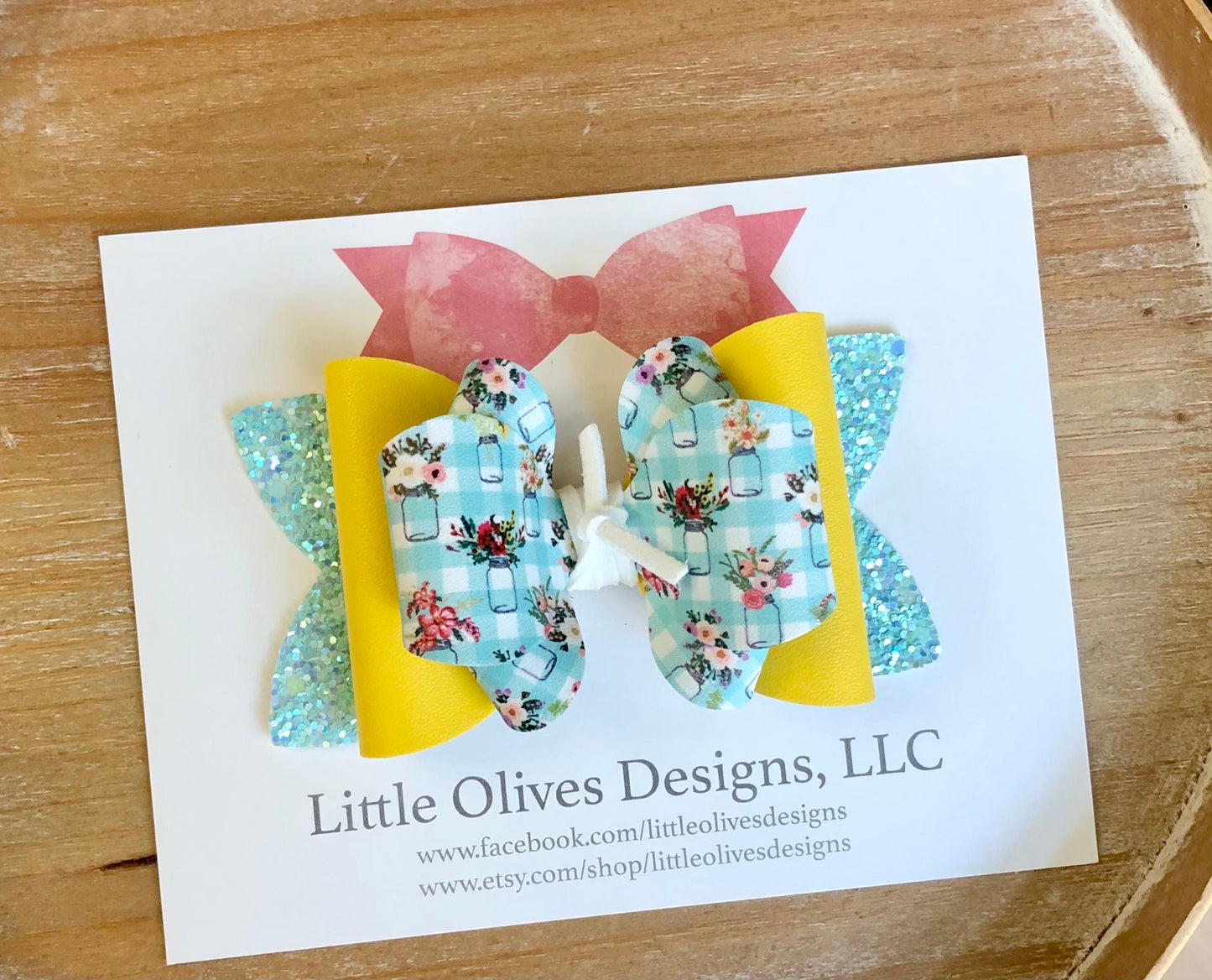 Mason jar floral hairbow
