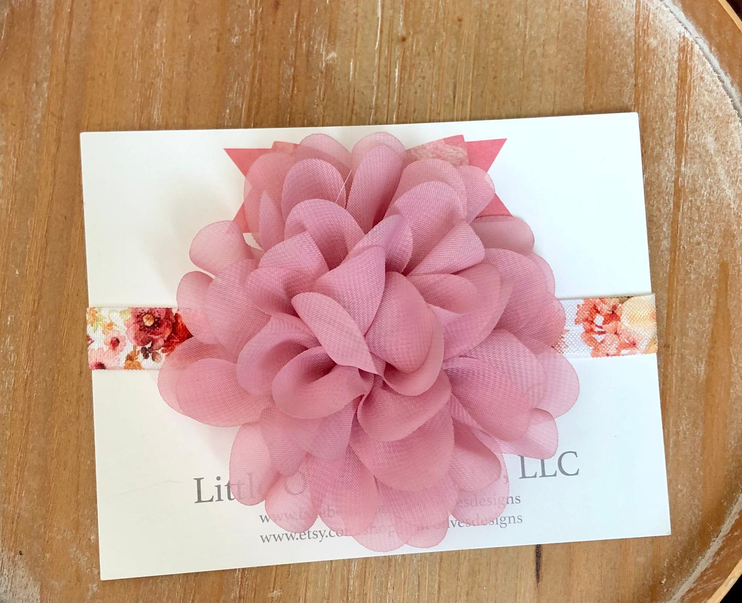 Dusty rose baby headband