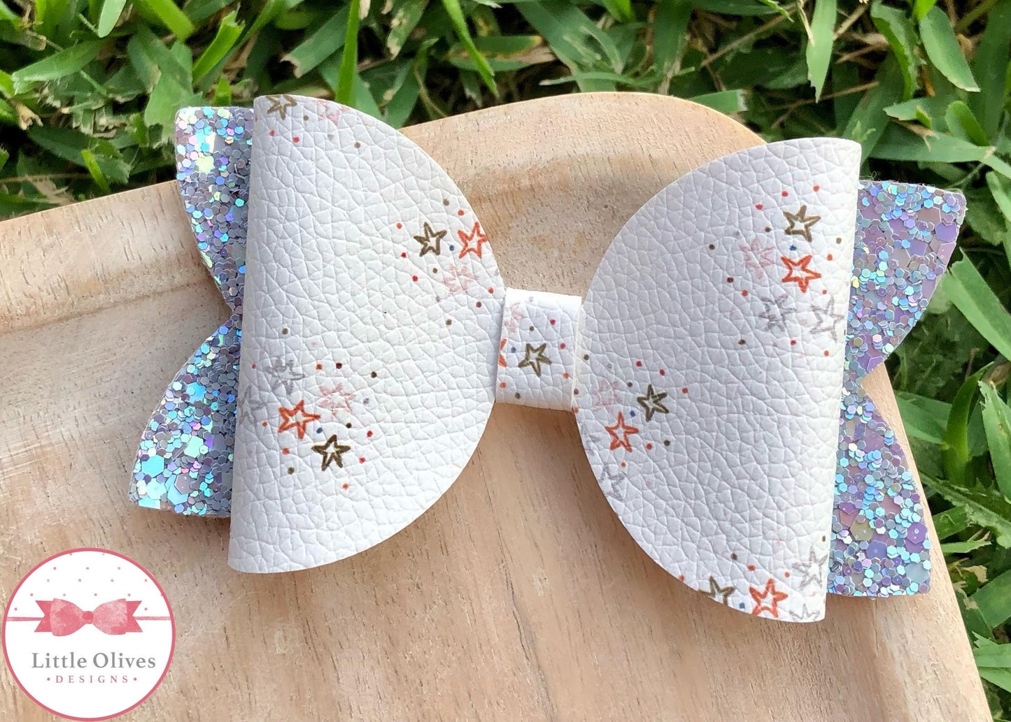 Starry night bow - stars hairbow