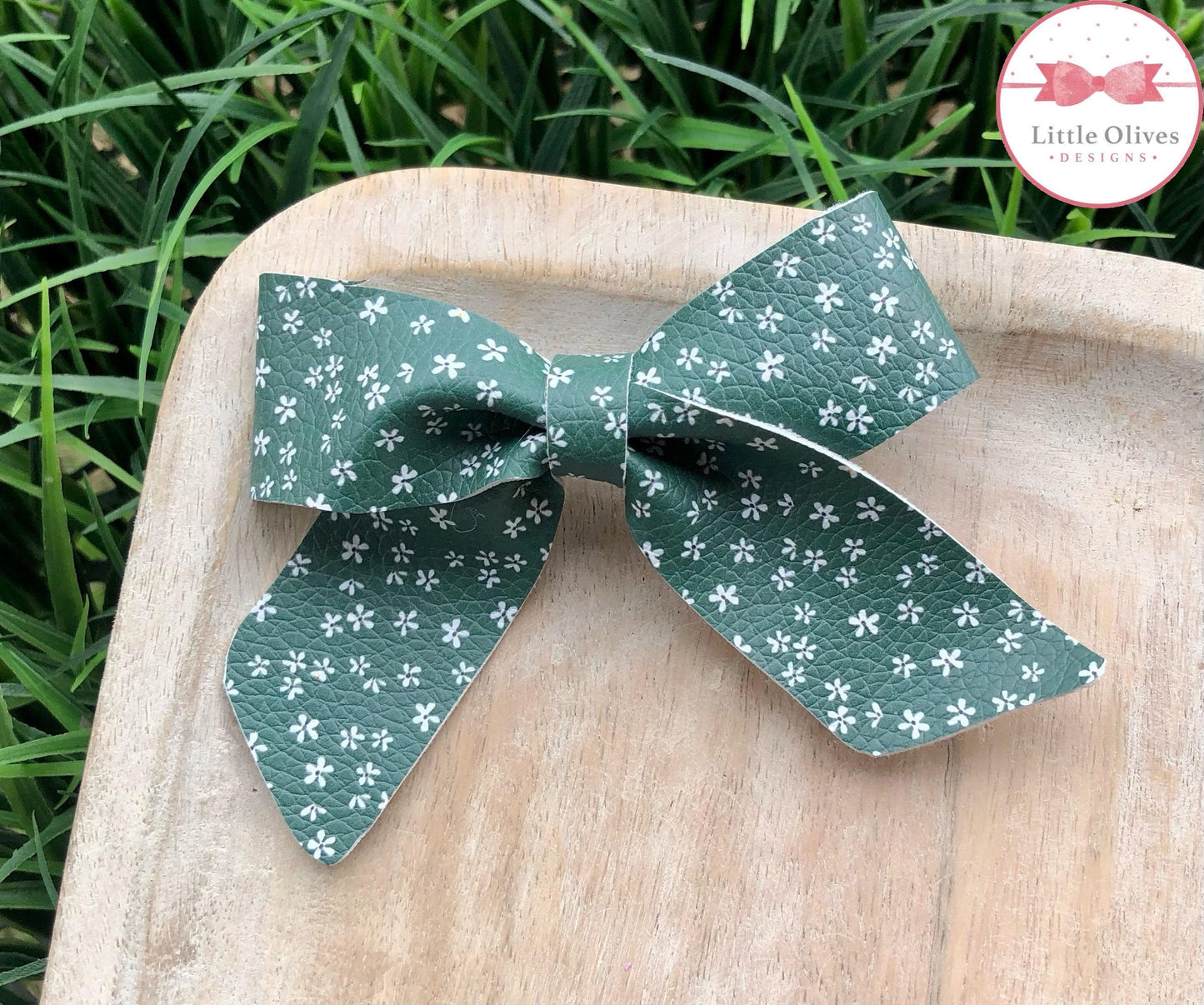 Green blossoms Elliott bow - St. Patrick's Day bow