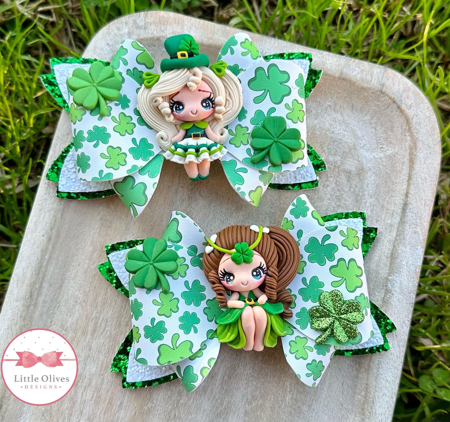 Irish girl clay bows
