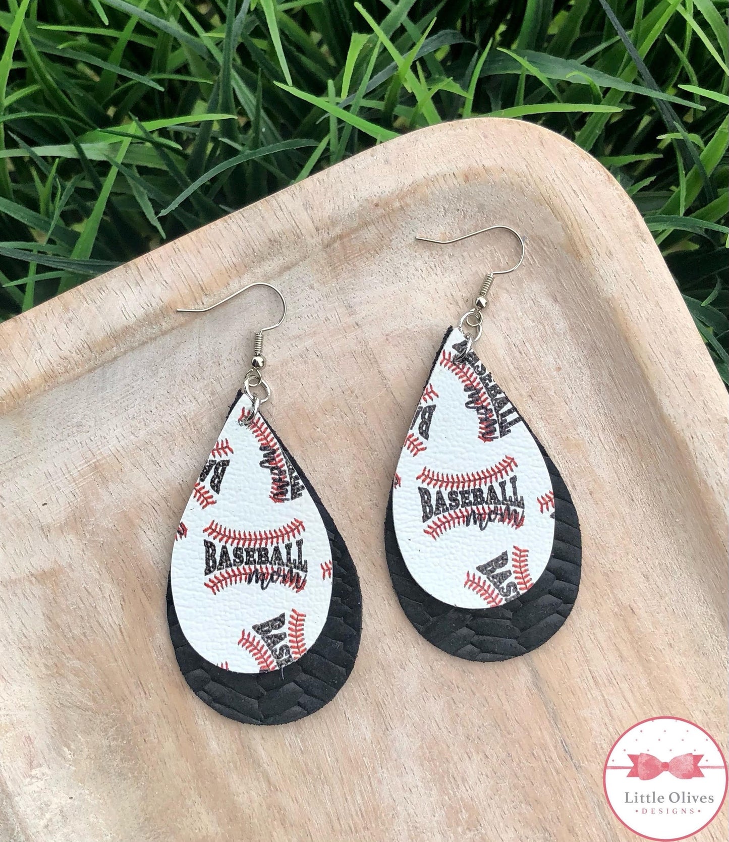 Baseball mom earrings