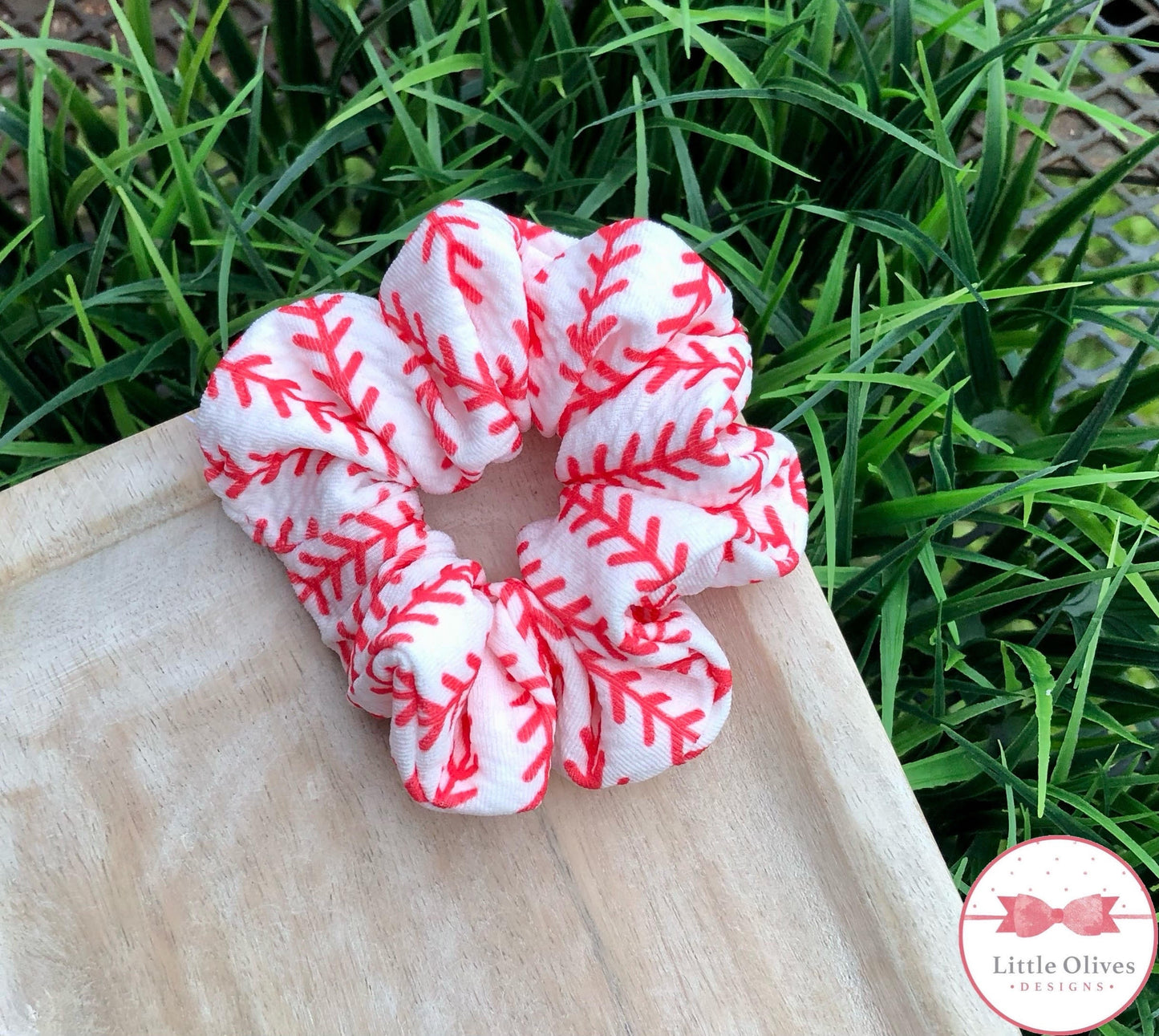 Baseball scrunchie
