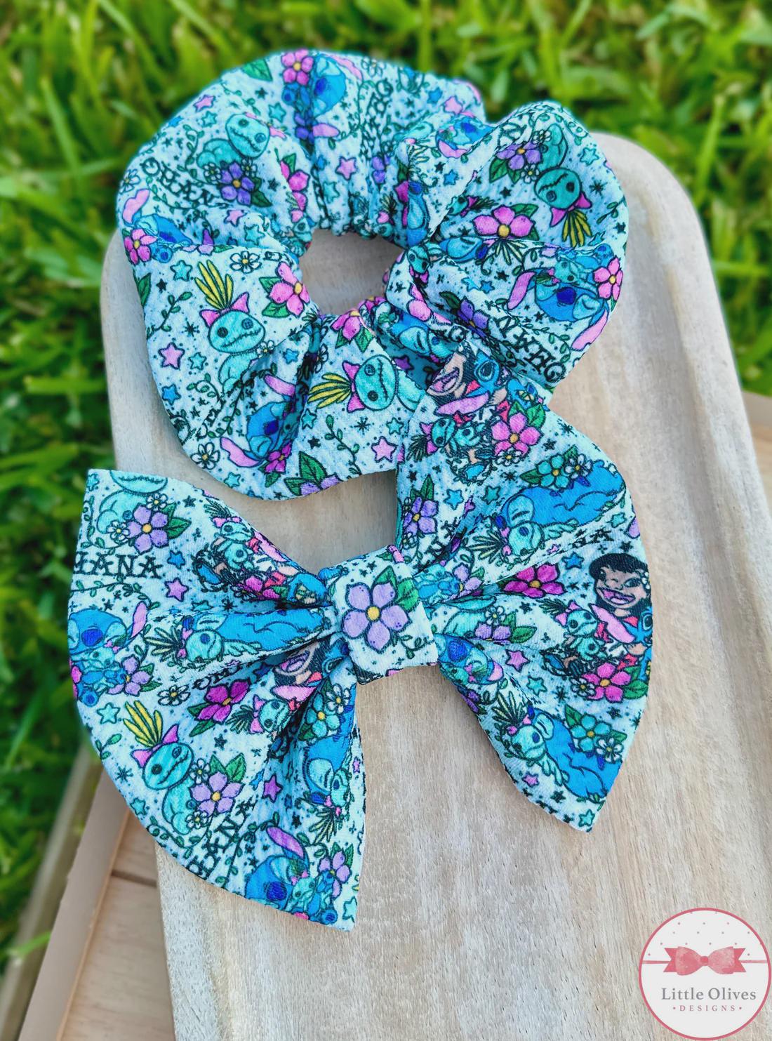 Ohana tile bow or scrunchie