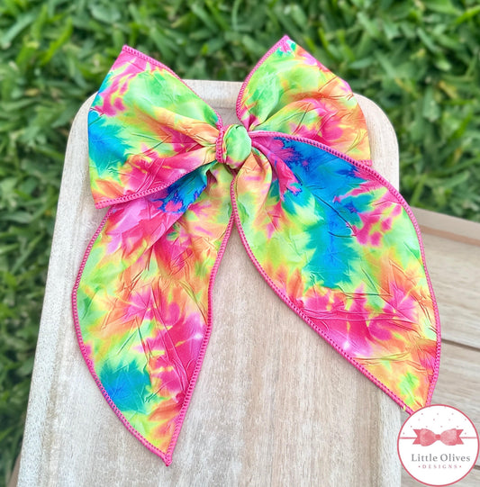NEON TYE DYE LARGE SOPHIE BOW