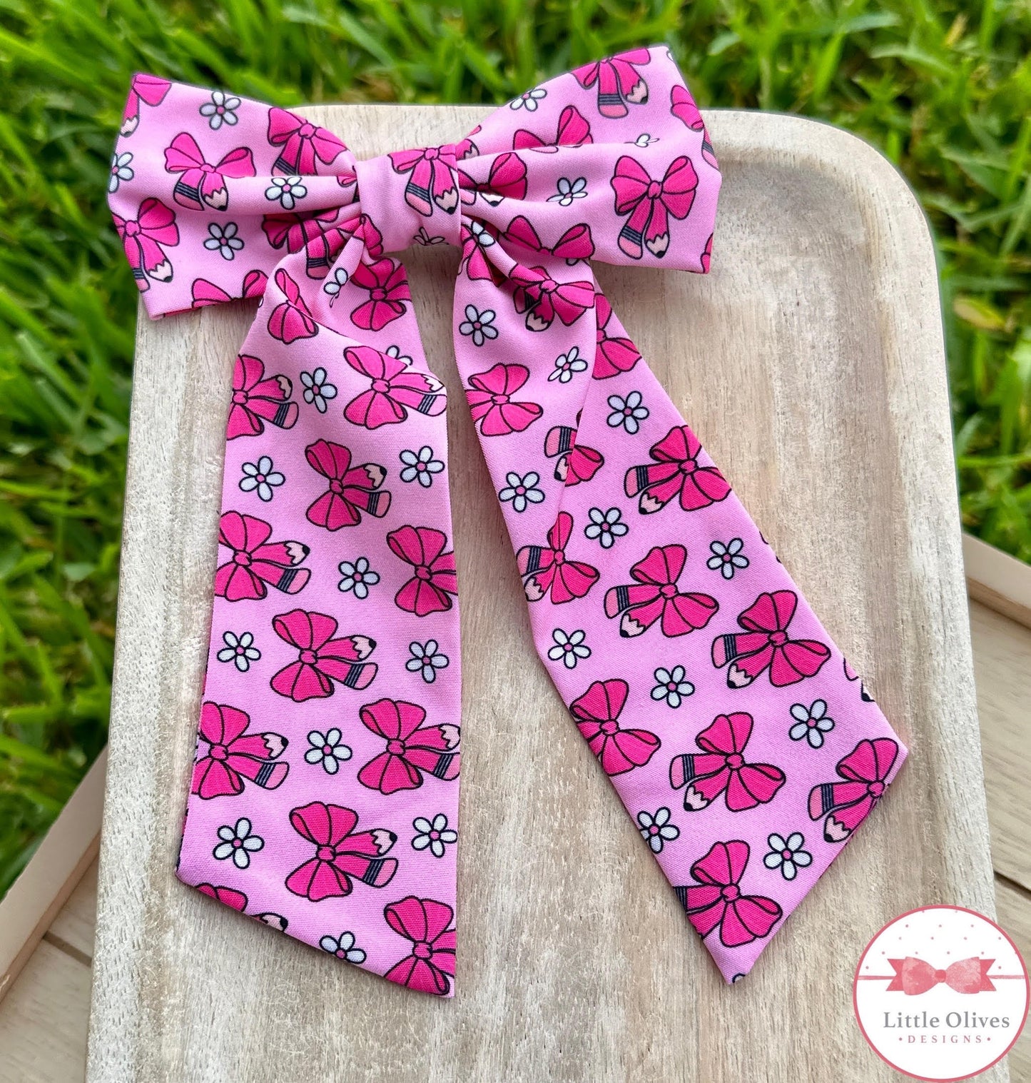 PINK PENCILS LONG SOPHIE BOW
