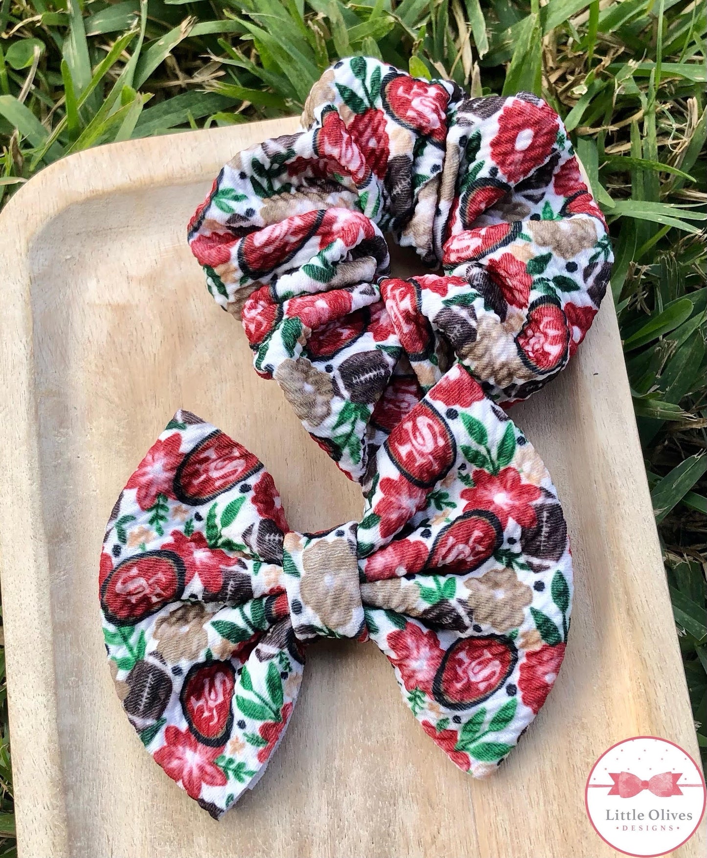 49 TEAM WATERCOLOR SCRUNCHIE AND BOW