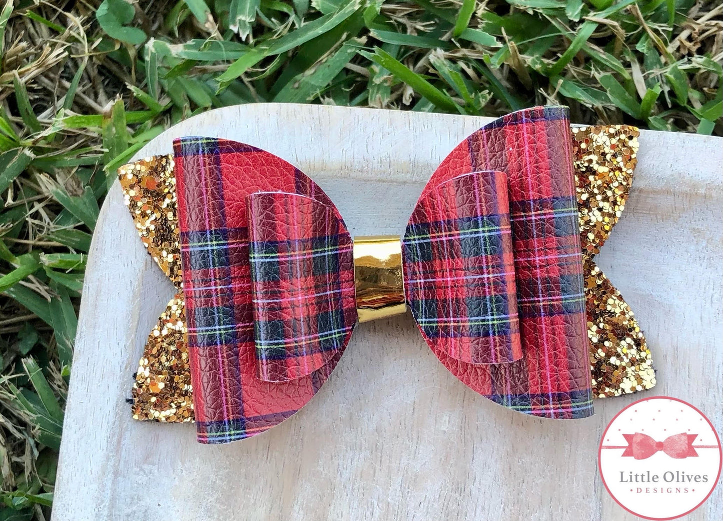 RED TARTAN PLAID BOW