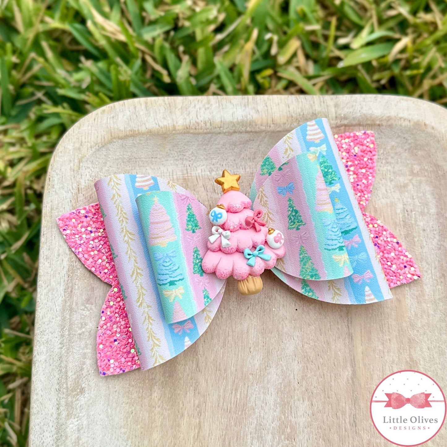 PINK & PASTEL TREE CLAY BOW