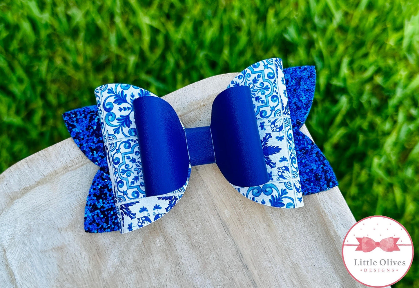 ROYAL BLUE TILE BOW