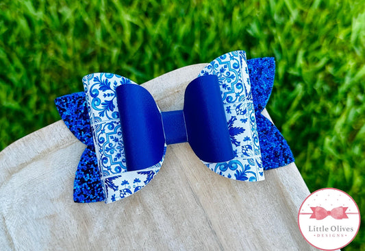 ROYAL BLUE TILE BOW