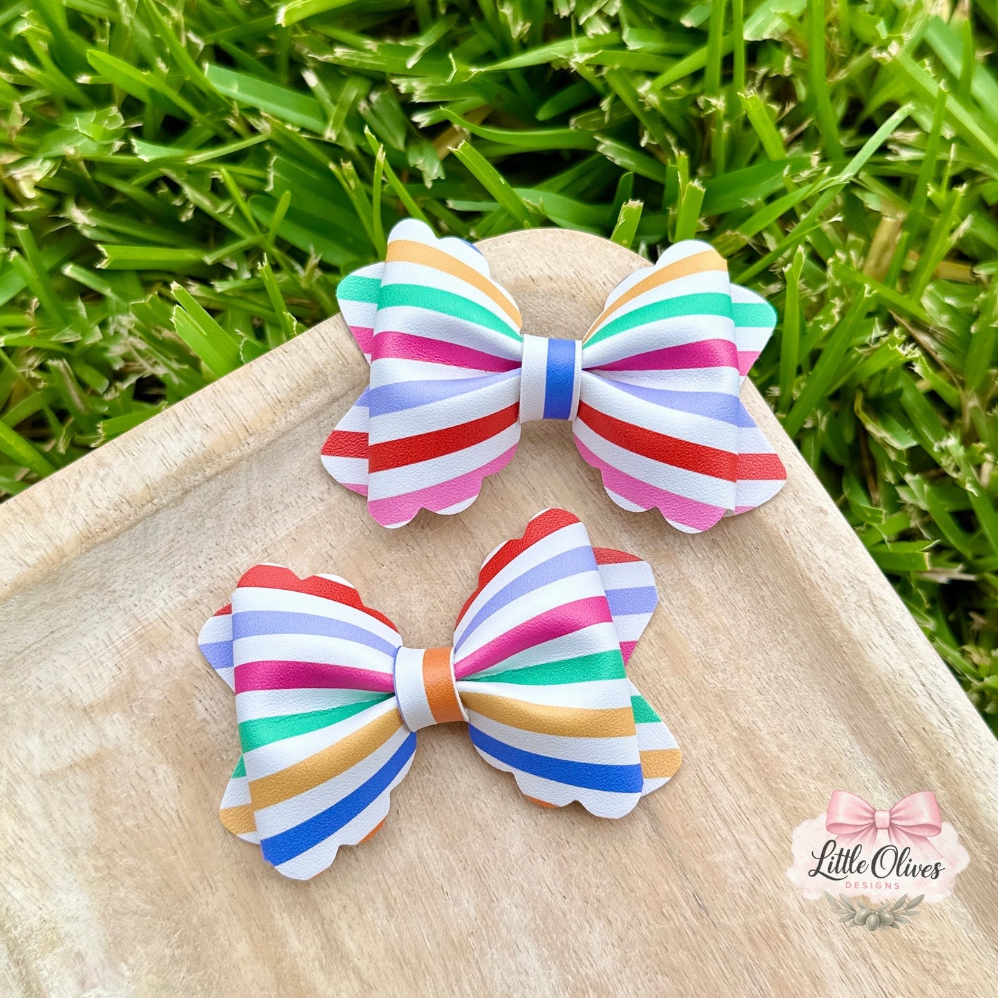 RAINBOW STRIPES MARIA PIGGY BOW SET