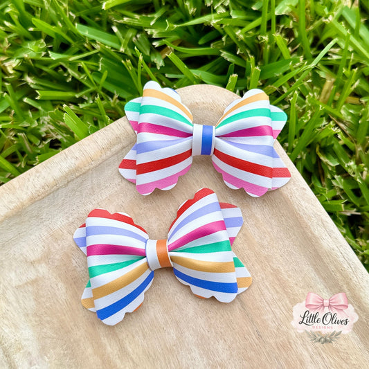 RAINBOW STRIPES MARIA PIGGY BOW SET