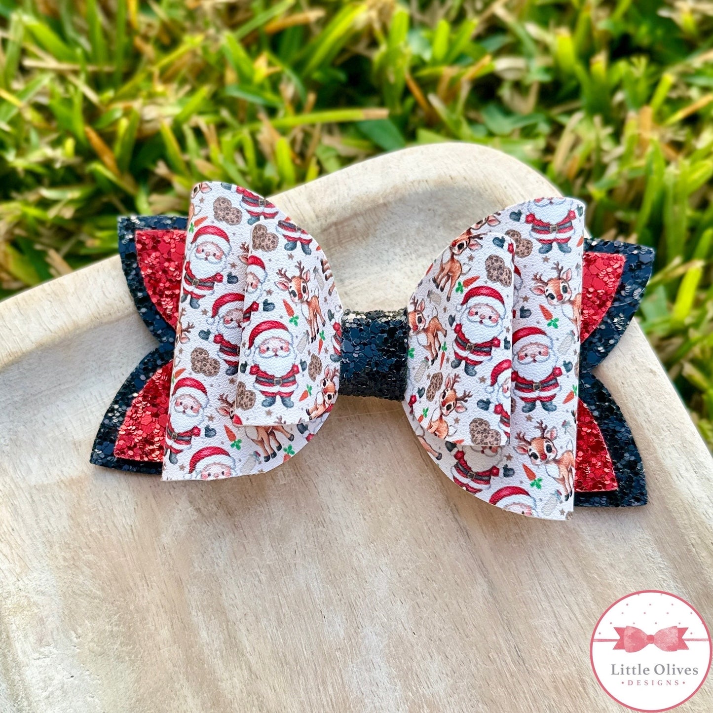 SANTA & REINDEER BOW