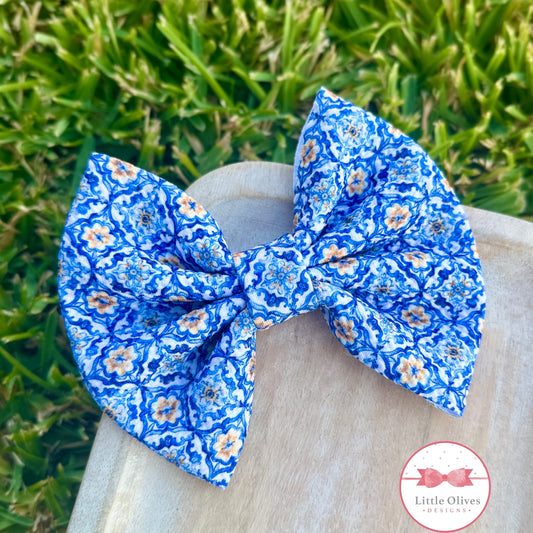 YELLOW & BLUE BOW OR SCRUNCHIE