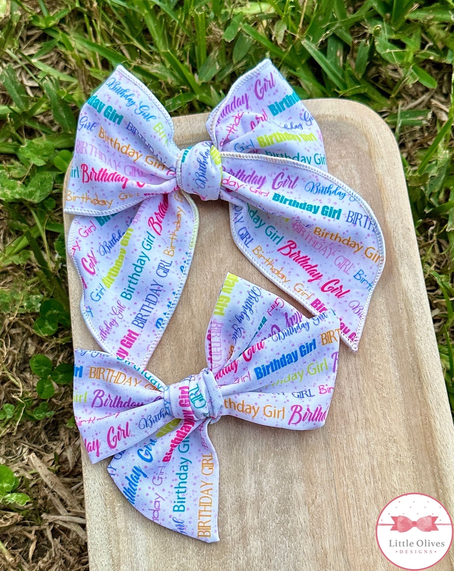 BIRTHDAY GIRL HAND TIED BOW