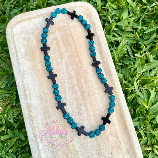 TEAL CROSS DRIP
