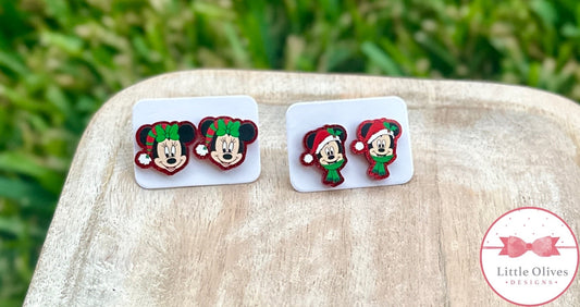 CHRISTMAS MOUSE STUD EARRINGS