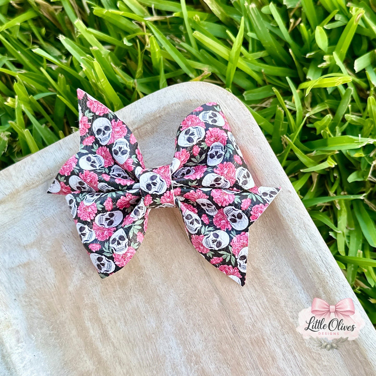 FLORAL SKULLS LARKIN BOW