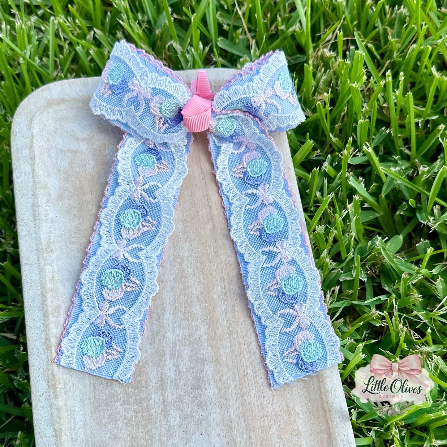 COTTON CANDY LACE & RIBBON BOW