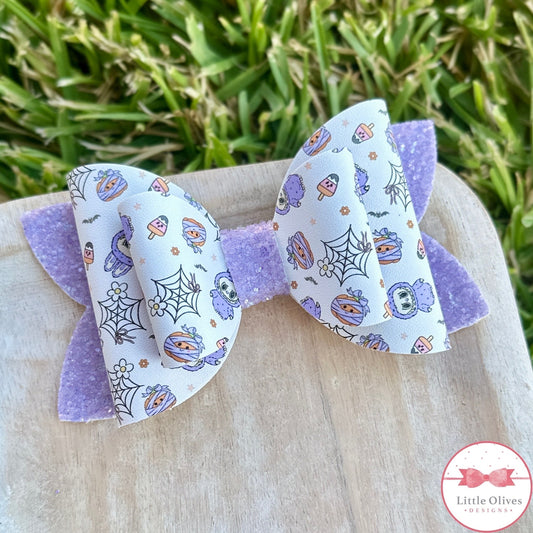 LBB PURPLE HALLOWEEN BOW