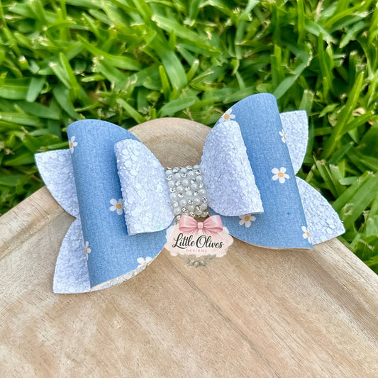 DENIM DAISIES BOW