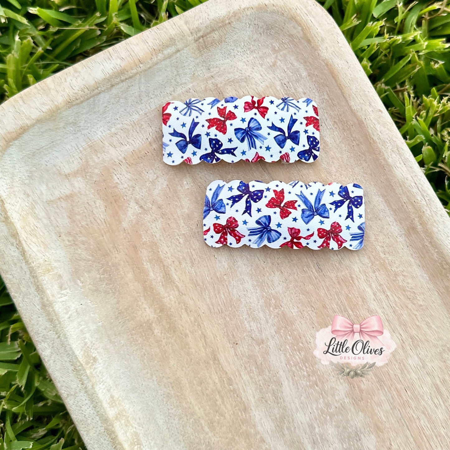 RWB BOWS SNAP CLIP