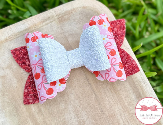 CHERRIES & DAISIES BOW