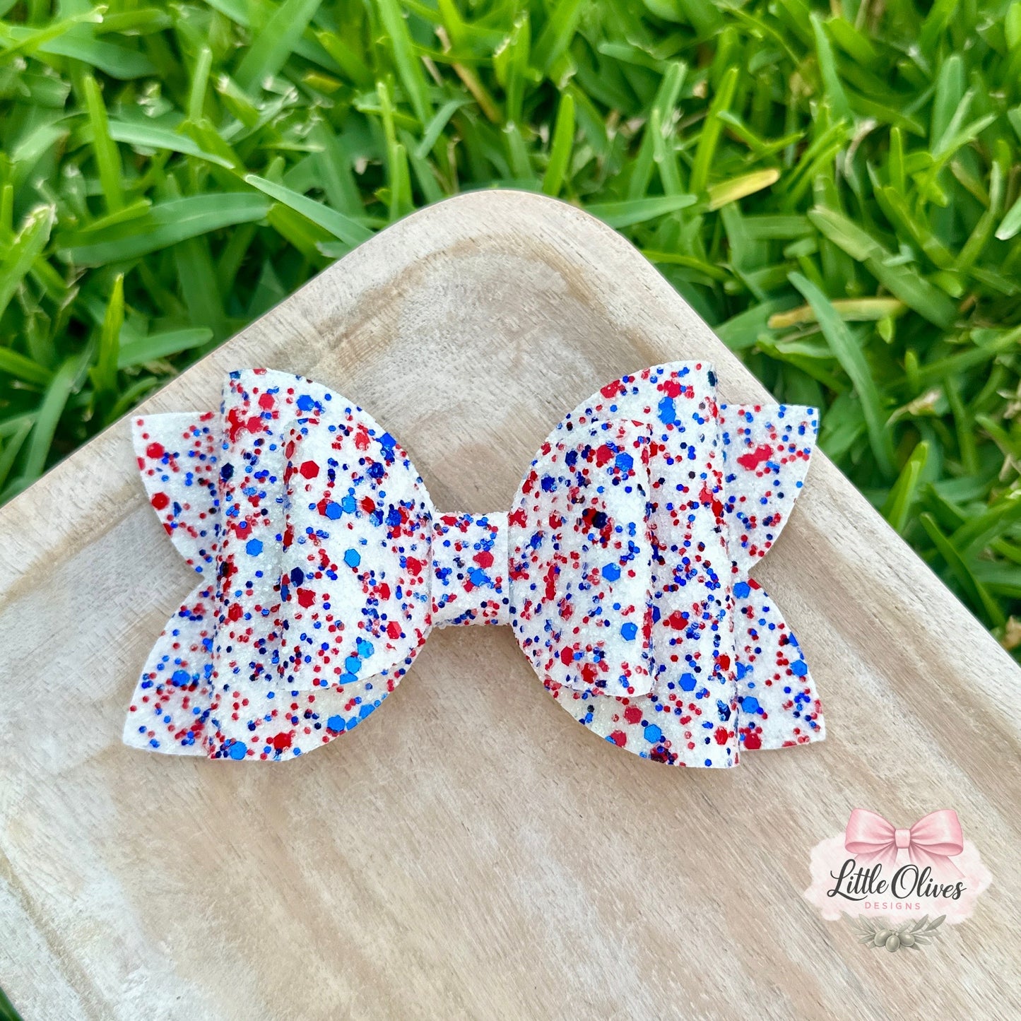 USA GLITTER BOW
