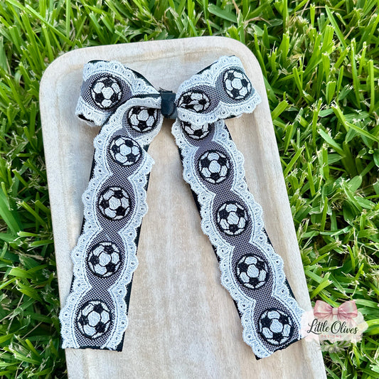 SOCCER LACE & RIBBON BOW