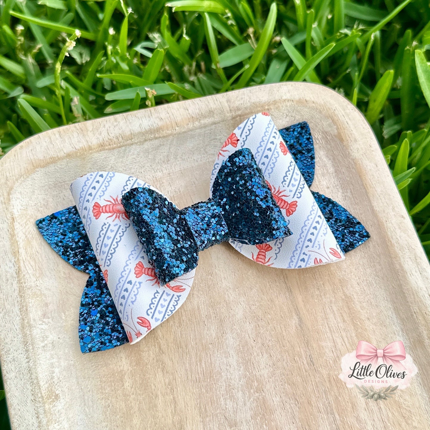 SEASIDE LOBSTER STRIPE BOW